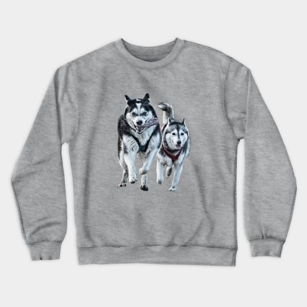 Siberian Huskies Crewneck Sweatshirt by raiseastorm